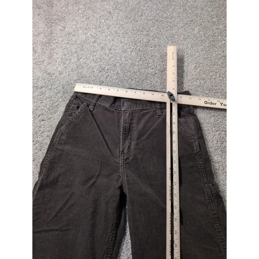 Gap Teen Brown Corduroy Carpenter Pants Wide Leg Size 14 Utility Workwear‎